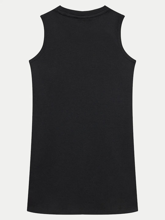 Kinder-Shirtkleid Ärmellos Ärmellos Schwarz