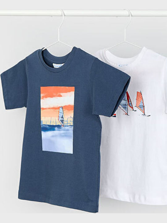 Set Kinder-T-Shirts Blau - Weiß Windsurf