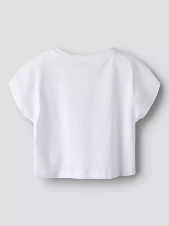 Kids' Crop Top Short Sleeve Bright White