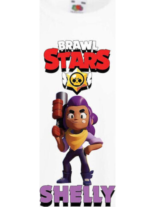 Детска тениска Tralala Brawl Stars Shelly 2 Бяла