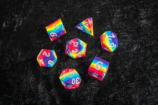 Fanroll Sharp Edge Silicone Dice Set Rainbow 7