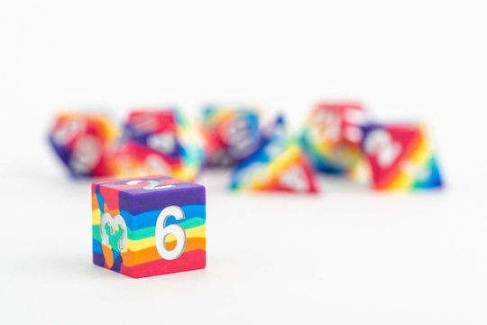 Fanroll Sharp Edge Silicone Dice Set Rainbow 7