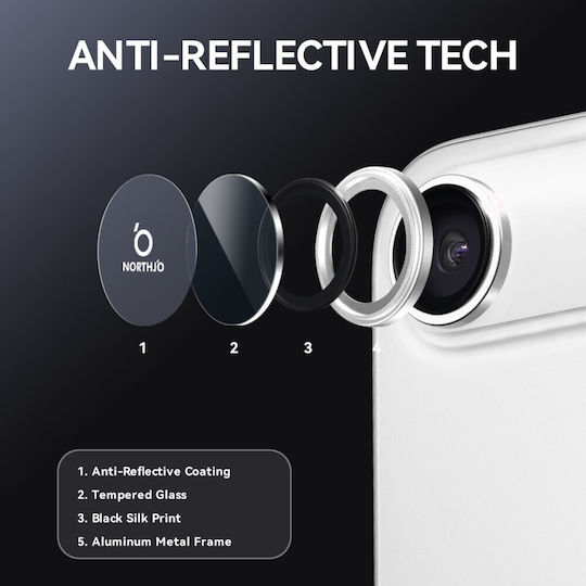 Northjo Camera Protection Tempered Glass Silver for the Apple iPhone Air