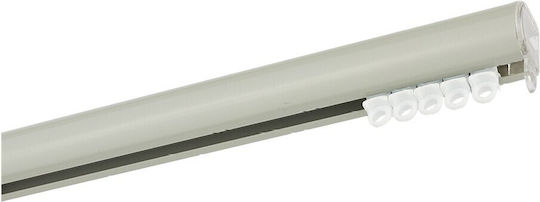 Zogometal Metallic Curtain Pole Double with Rail Diameter 25mm 240cm Gray Glossy CP0430