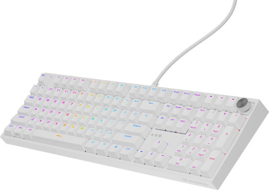 Genesis Thor 404 Gaming Mechanical Keyboard with Outemu Peach Silent switches and RGB lighting (English US) White