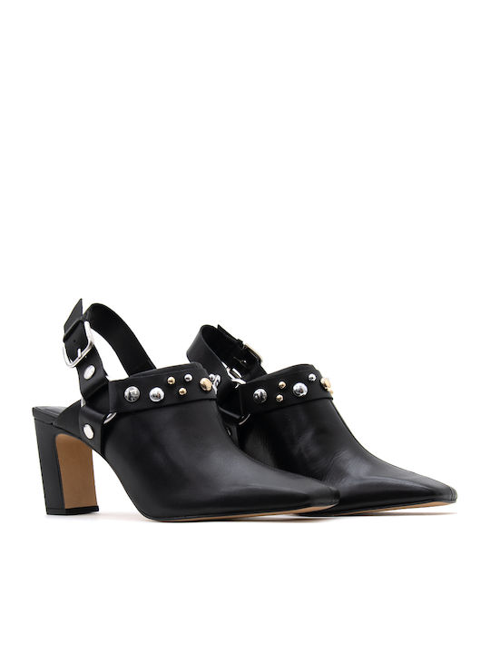 Pantofi cu toc cu Curea Negre