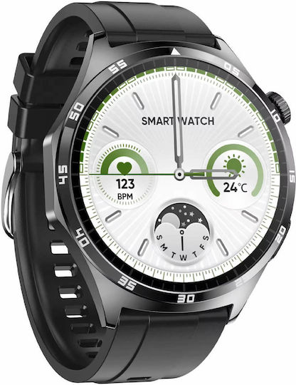Microwear MT300 48мм Смартчасовник с Пулсомер (Черен)