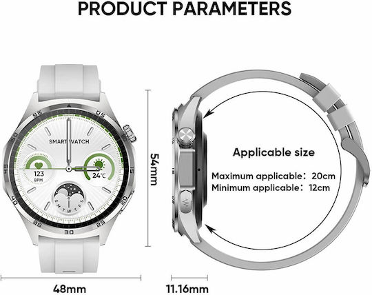 Microwear MT300 48mm Smartwatch mit Pulsmesser (Gray)