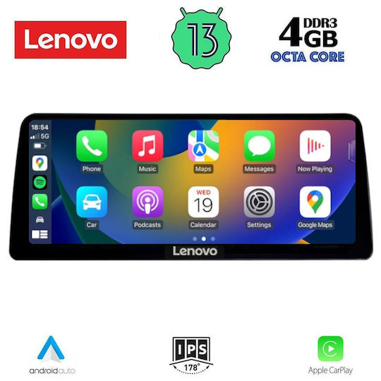 Lenovo Car Audio System for BMW Series 3 / F30 2011-2012 (Bluetooth/USB/AUX/WiFi/GPS/Apple-Carplay/Android-Auto) with Touch Screen 12.3"