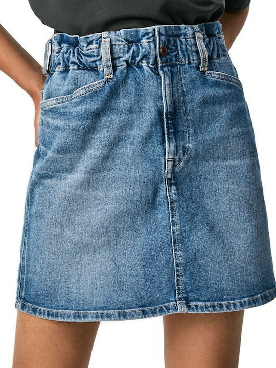 Maisie Denim High-waisted Mini Skirt Blue