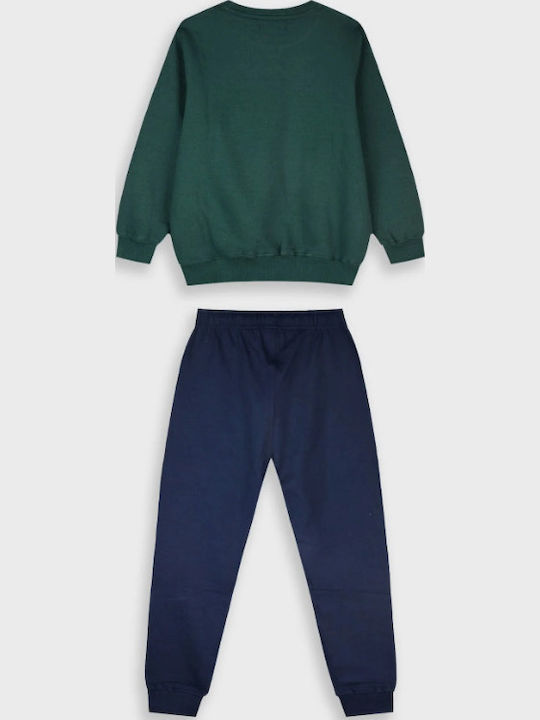 Kids Sweatpants Set Blue Green 2 Pieces