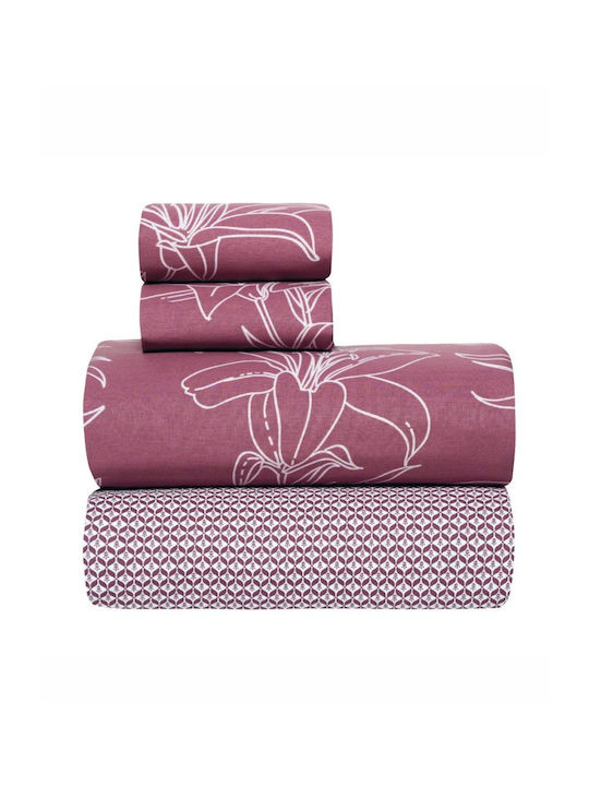 Kentia Сет Чаршафи 240x270см. Versus Silia Pink Cotton 4бр