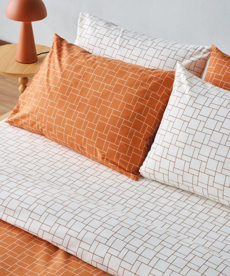 Kentia Сет Чаршафи 240x270см. Versus Dodici 06 Terracotta-white 4бр