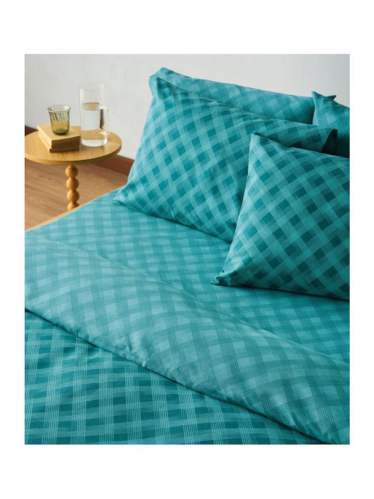 Kentia Sheet Sets Queen 240x270cm. Versus Joshua Petrol- Turquoise 4pcs