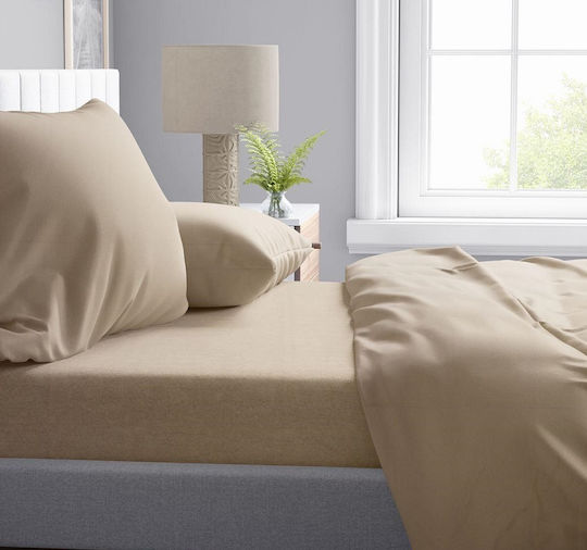 Dimcol Solid Σεντόνι Υπέρδιπλο 220x240εκ. 502 Beige