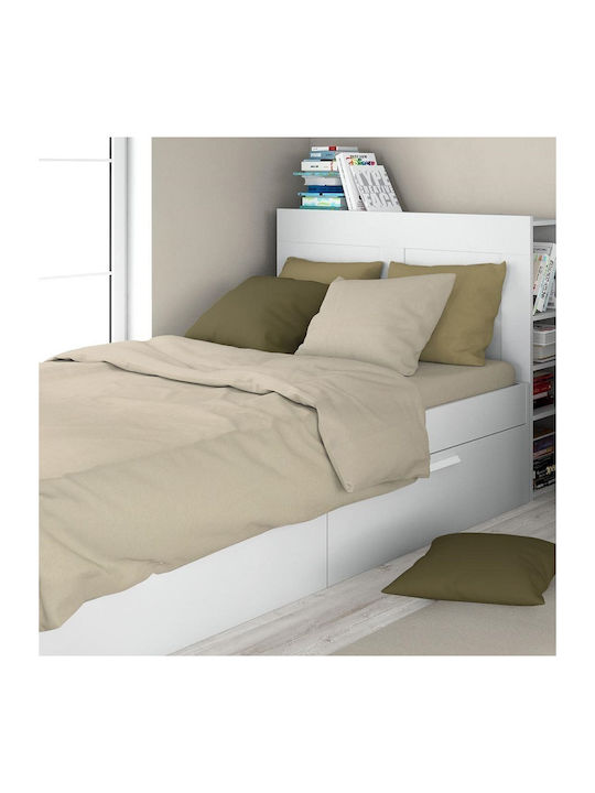 Dimcol Παπλωματοθήκη Βαμβακερή Μονή 160x240 Solid 502 Beige