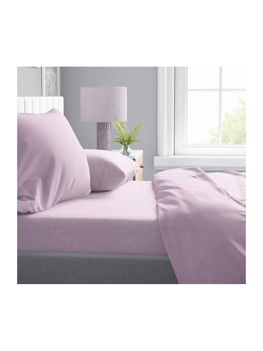 Dimcol Husă de Pilotă Bumbac Single 160x240 Solid 506 Light Purple