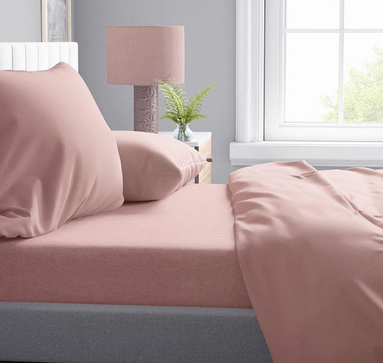 Dimcol Duvet Cover Cotton Single 160x240 Solid 503 Dusty Rose