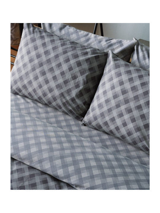 Kentia Σετ Παπλωματοθήκη Βαμβακερή 165x245cm Μονή με Μαξιλαροθήκη Versus Joshua 30
