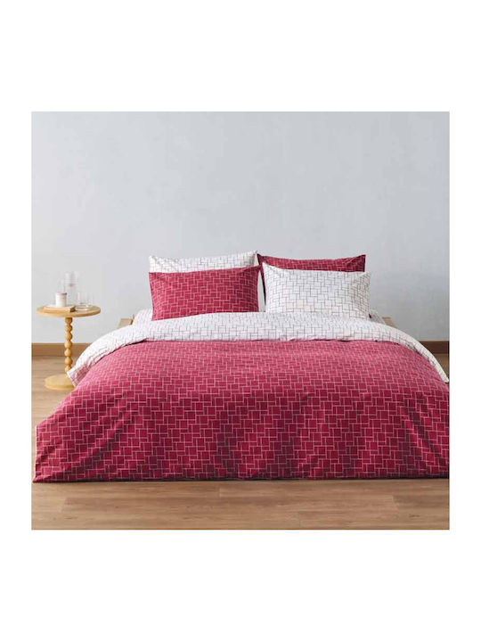 Kentia Duvet Cover Set Cotton Queen with 2 Pillowcases 225x245 Loft 05