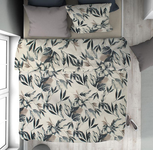 Dimcol Duvet Cover Cotton Queen 220x240 Eurydiki 710 Ecru-black
