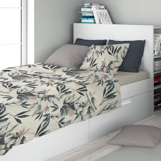 Dimcol Duvet Cover Cotton Queen 220x240 Eurydiki 710 Ecru-black