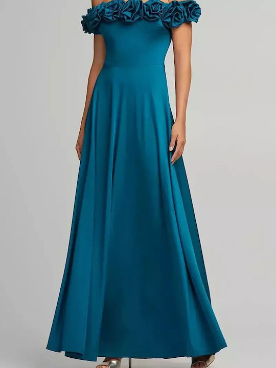 Maxi Dress for Wedding / Baptism Petrol Blue
