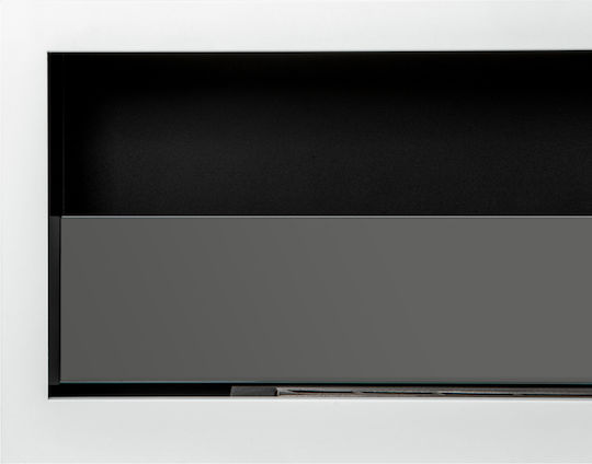 Wandmontiert Bioethanol Kamine Innenbereich Weiß 120x15x41.5cm