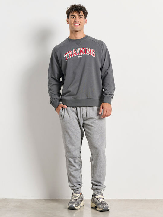 Sweatpants with Elastic Melange Gray