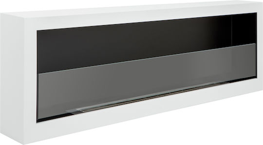 Wandmontiert Bioethanol Kamine Innenbereich Weiß 120x15x41.5cm