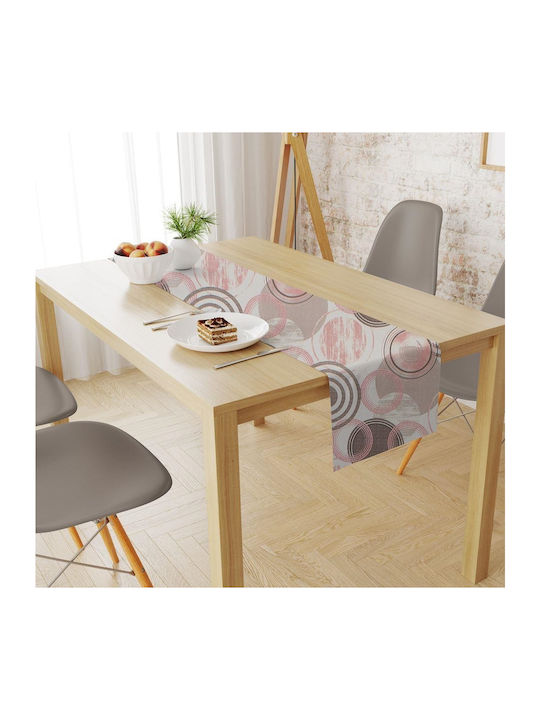 Dimcol Tablecloth Stain Resistant Set 2pcs Circles 469 Coral 140x300cm