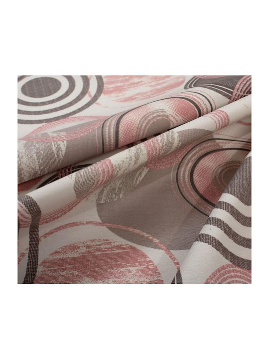 Dimcol Τραπεζομάντηλο Αλέκιαστο Σετ 2τμχ Circles 469 Coral 140x140εκ.