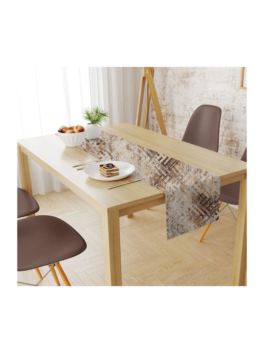 Dimcol Τραπεζομάντηλο Αλέκιαστο Σετ 2τμχ Skid Marks 472 Beige 140x140εκ.