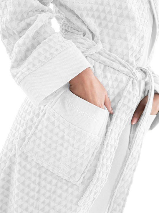 Guy Laroche Tokyo Bathrobe with Hood White