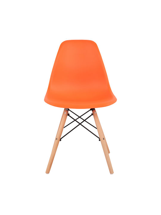 Twist PP Kitchen Polypropylene Chair Orange 46.5x53x82cm 4pcs