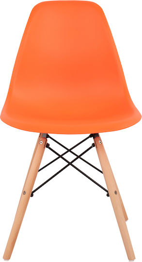 Twist PP Kitchen Polypropylene Chair Orange 46.5x53x82cm 4pcs
