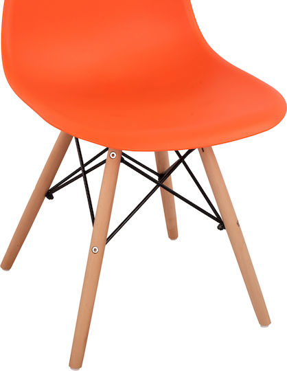 Twist PP Kitchen Polypropylene Chair Orange 46.5x53x82cm 4pcs
