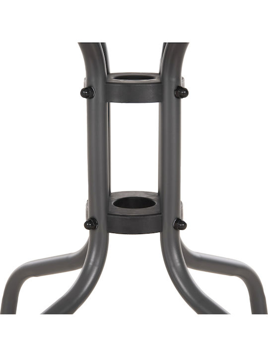 Hilfsmittel Gartentisch für Kleine Außenbereiche Holz mit Metallrahmen Figo Grau 45x45x51cm