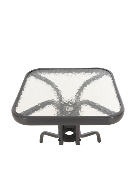 Hilfsmittel Gartentisch für Kleine Außenbereiche Holz mit Metallrahmen Figo Grau 45x45x51cm