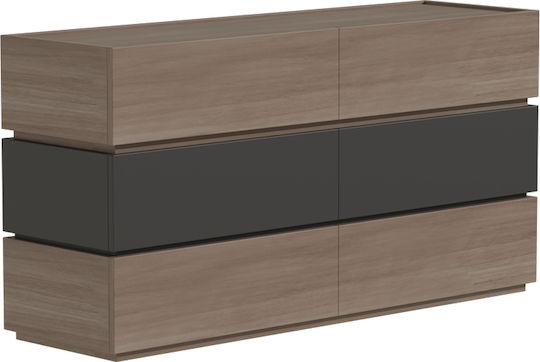 Συρταριέρα Креватокамарас Дървена Sonlen Anthracite-walnut 120x40x72бр