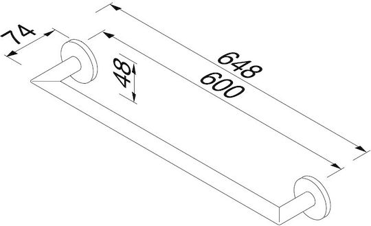 Geesa Nemox 6507/60 Ράγα Μπάνιου Μονή Επιτοίχια Chrome