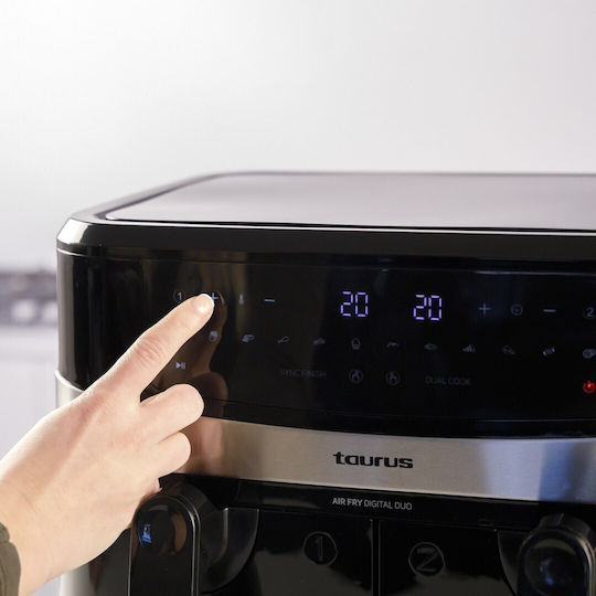 Taurus AF2600D Air Fryer with Double Removable Container 9lt Black