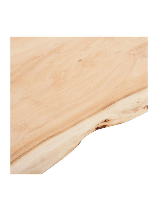HomeMarkt Boho Rechteckig Tischoberfläche aus Massivholz Natural Color 140x80x4cm HM8465.21 1Stück
