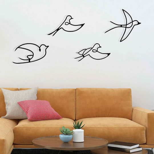 Wallity Wanddekoration Silhouette Hope Schwarz aus Metall 30x16,5cm 4 Stück