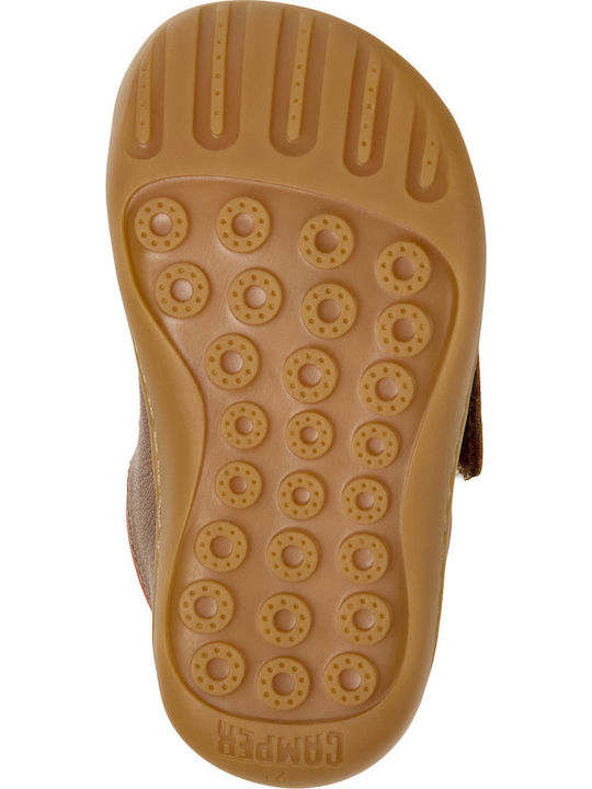 Peu Cami Leather Kids Boots with Velcro Brown