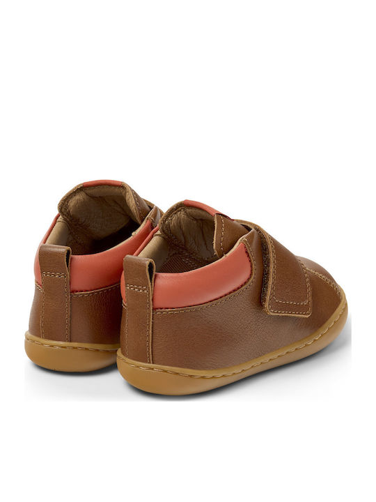 Peu Cami Leather Kids Boots with Velcro Brown