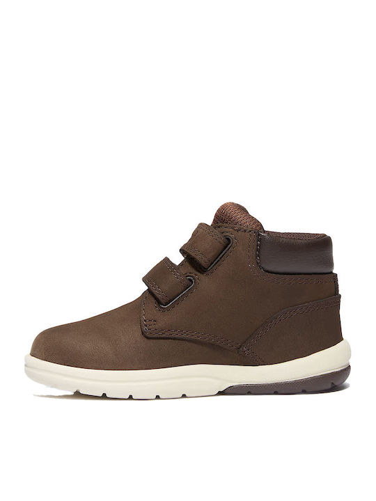 Toddle Tracks Anatomical Leather Kids Boots with Velcro Brown