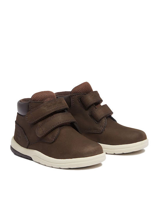 Toddle Tracks Anatomical Leather Kids Boots with Velcro Brown