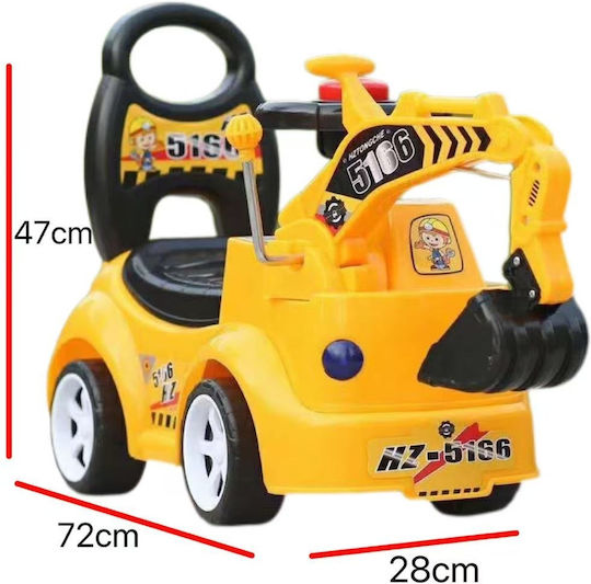 Baby Walker Car Ride On for 12++ Months CAR-302-YELLOW Yellow