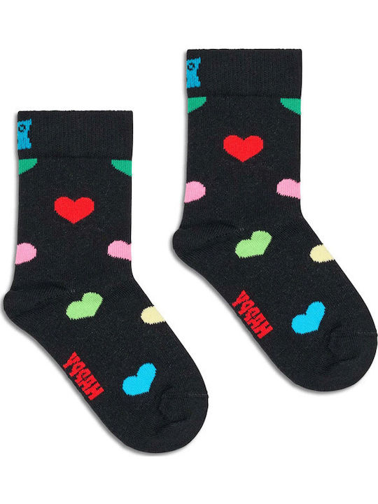 Happy Socks Детски чорапи Kids Heart Black